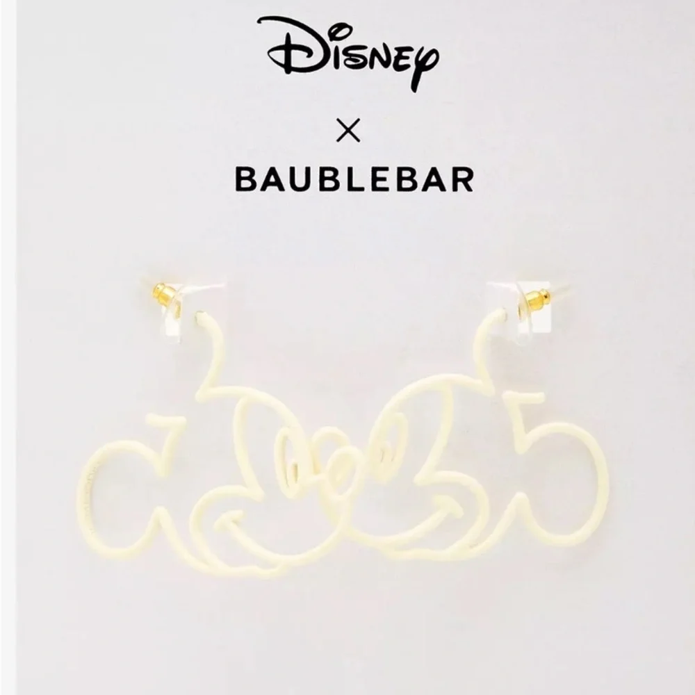 BaubleBar x Disney glow in dark Mickey earrings NWT